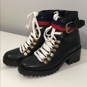 Georgiana Black leather boots